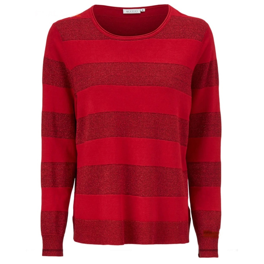 NWT Masai Copenhagen Filina Red Glitter Knit Sweater Top